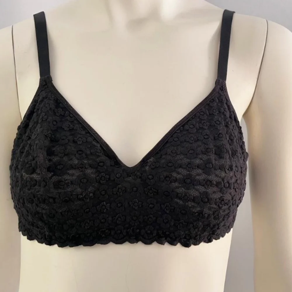 Olga Simply Perfect Black Floral Bra.
